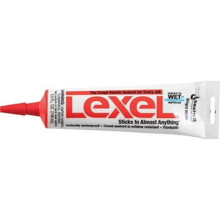 Sashco Lexel 5 Oz. Caulk Polymer Sealant, Bright White 13033